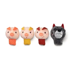 Lilliputiens                    Marionnettes à doigts le loup et les 3 petits cochons