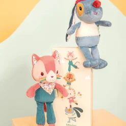 Lilliputiens                    Peluche Caline Jeanne    Rose/ Bleu