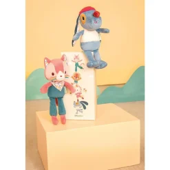 Lilliputiens                    Peluche Caline Jeanne    Rose/ Bleu