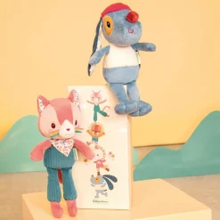 Lilliputiens                    Peluche Caline Jeanne    Rose/ Bleu