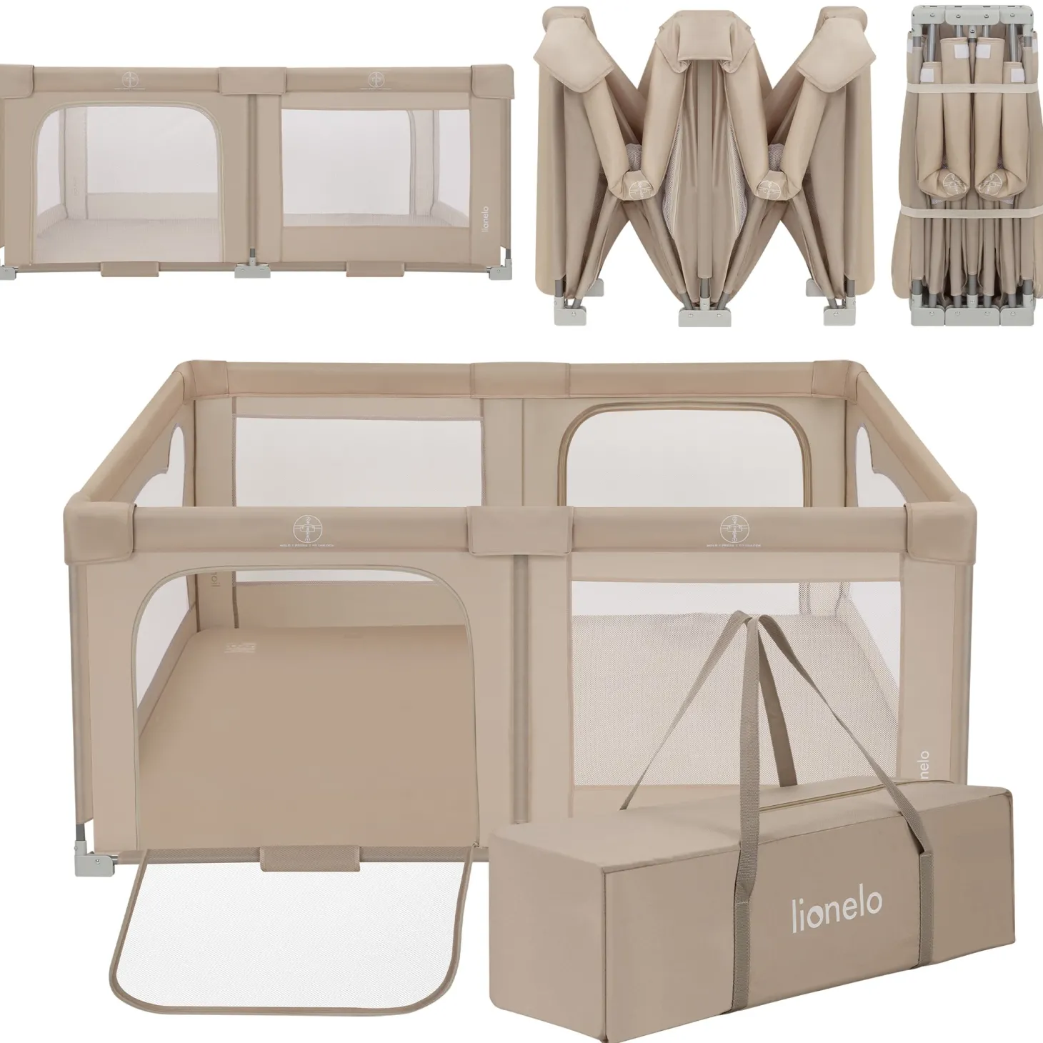 Lionelo Parc bébé Florence Easy Fold Beige Sand du nouveau-né à 4 ans