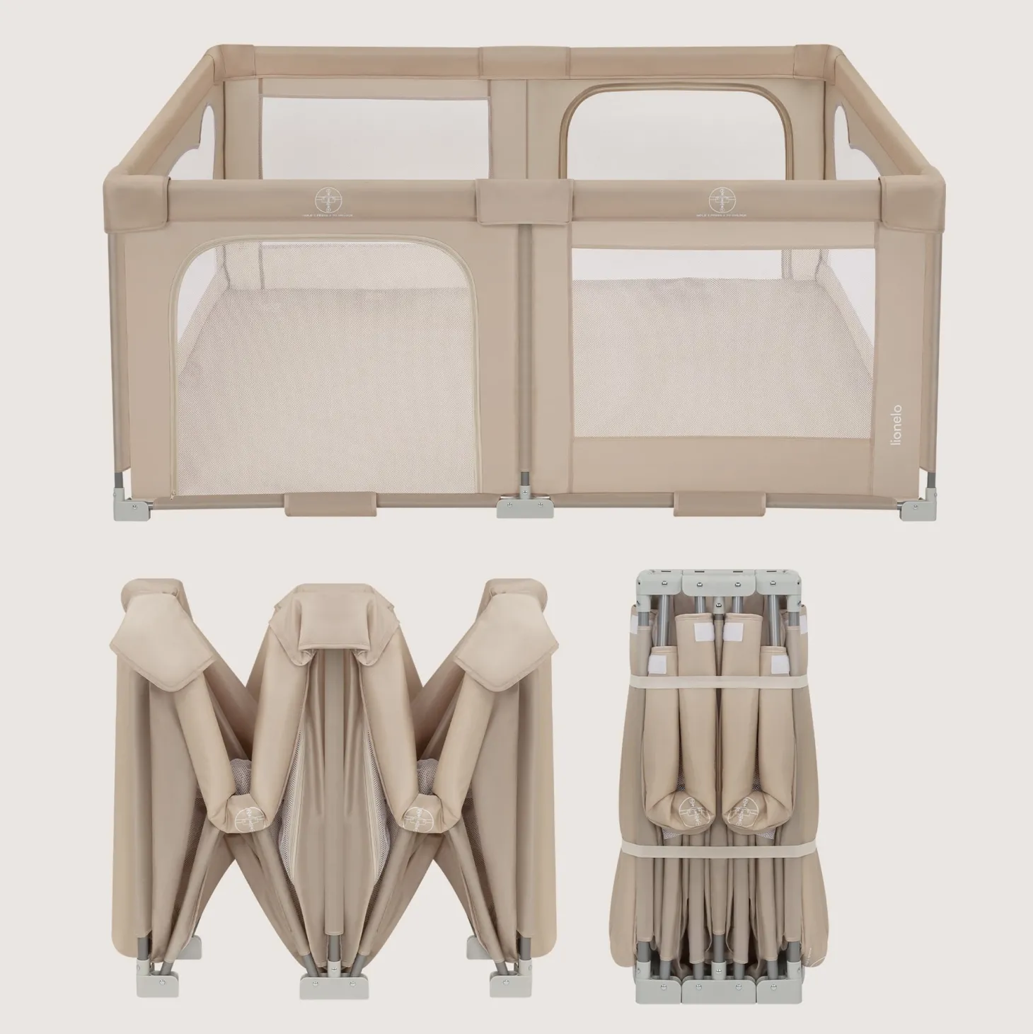 Lionelo Parc bébé Florence Easy Fold Beige Sand du nouveau-né à 4 ans