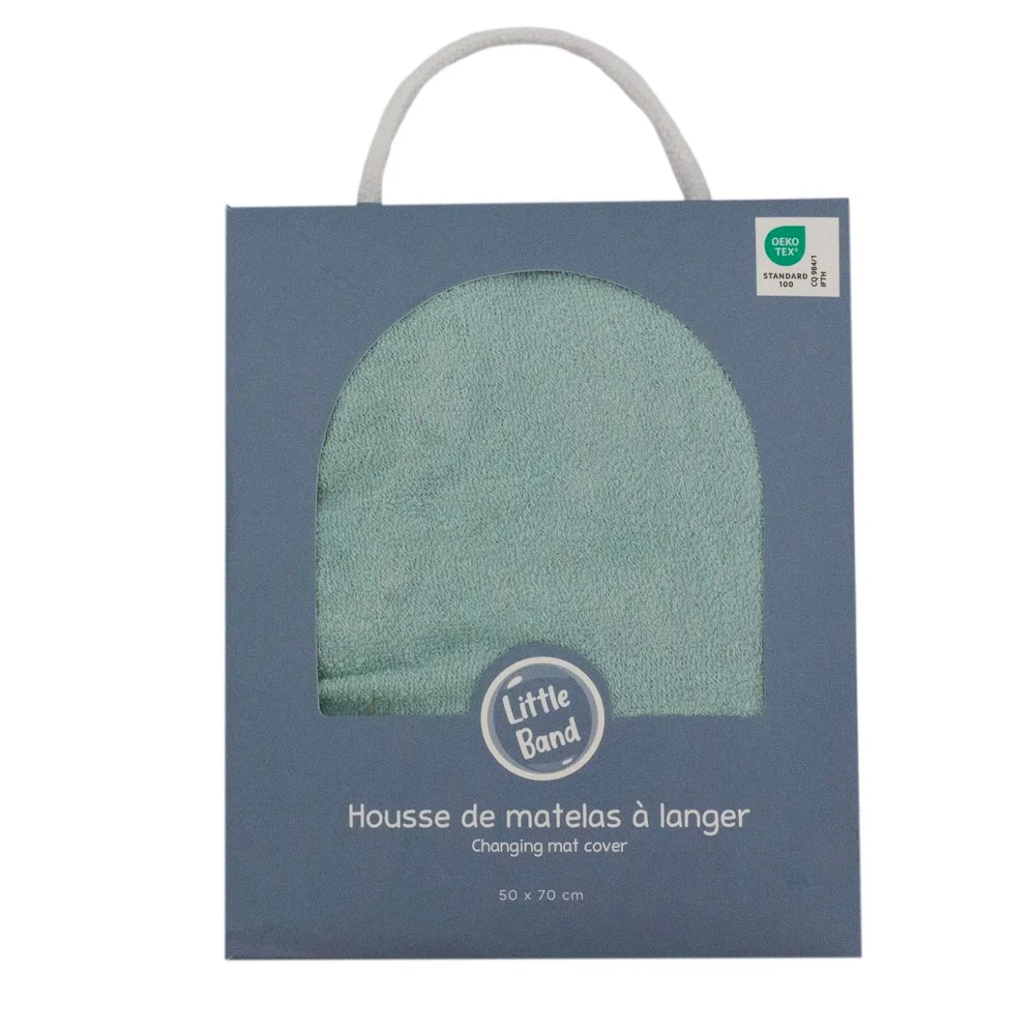 Little Band Housse de Matelas à langer Éponge Bleu-Vert 50x70 cm