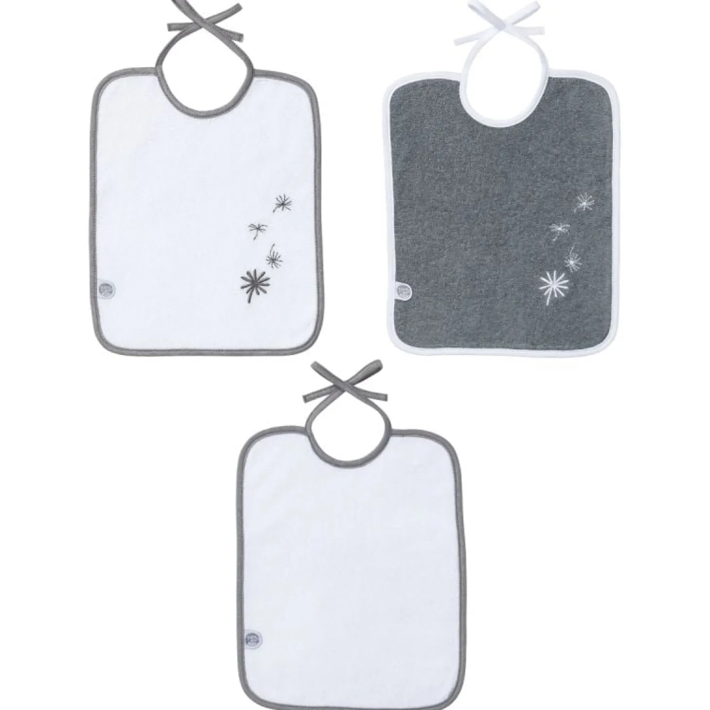 Little Band Lot de 3 bavoirs naissance Jeune Pousse 20x25 cm
