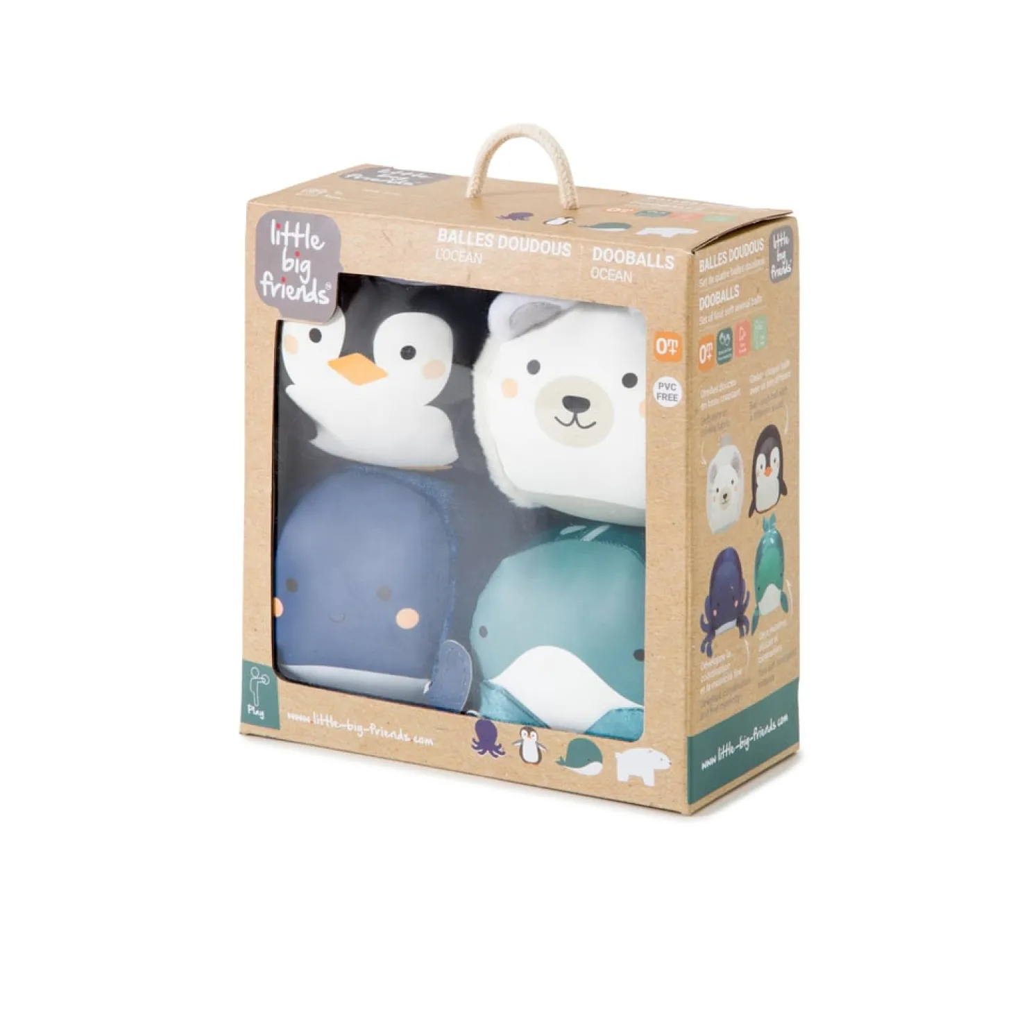 Little big friends 4 balles doudous Les Dooballs Océan