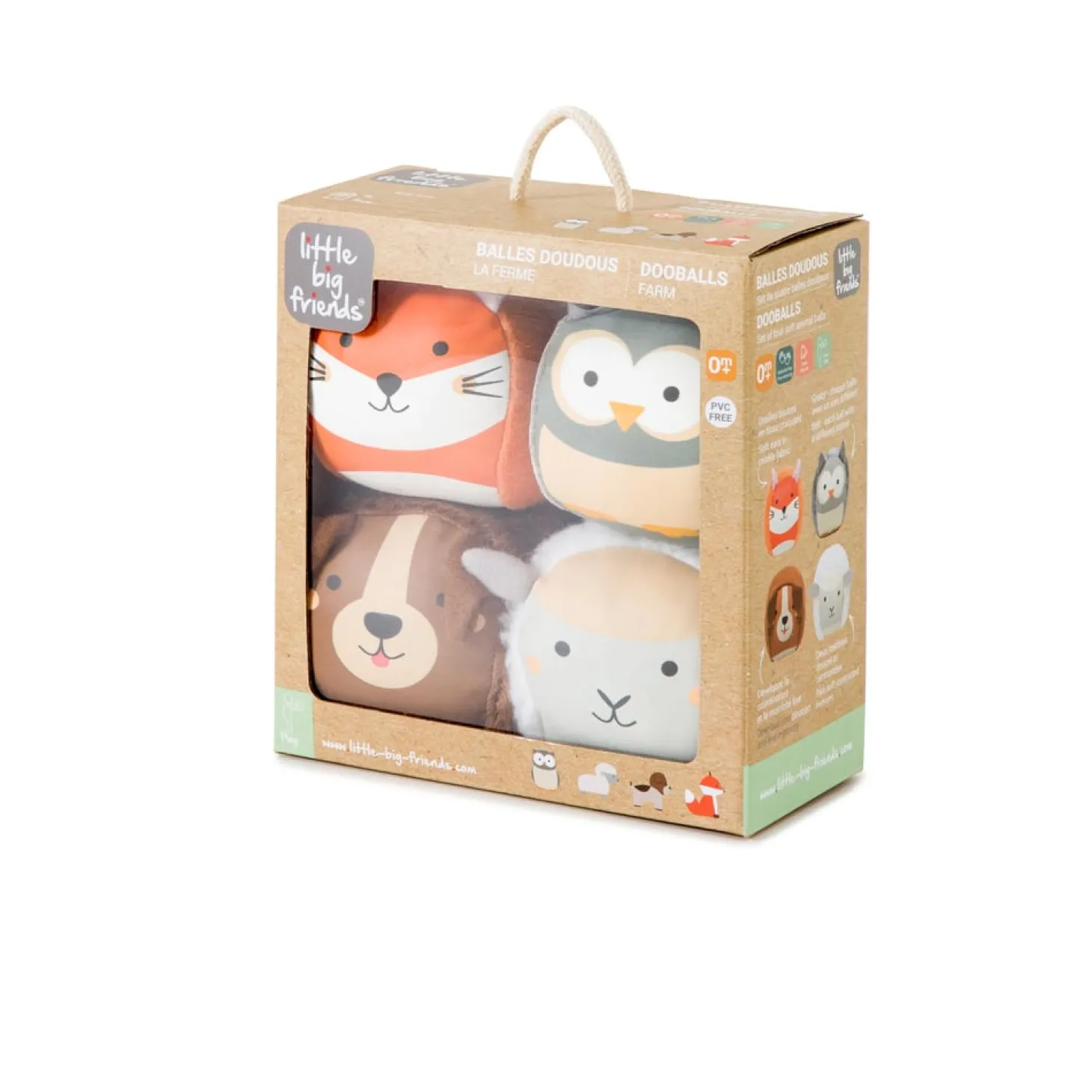 Little big friends 4 balles doudous Les Dooballs Ferme
