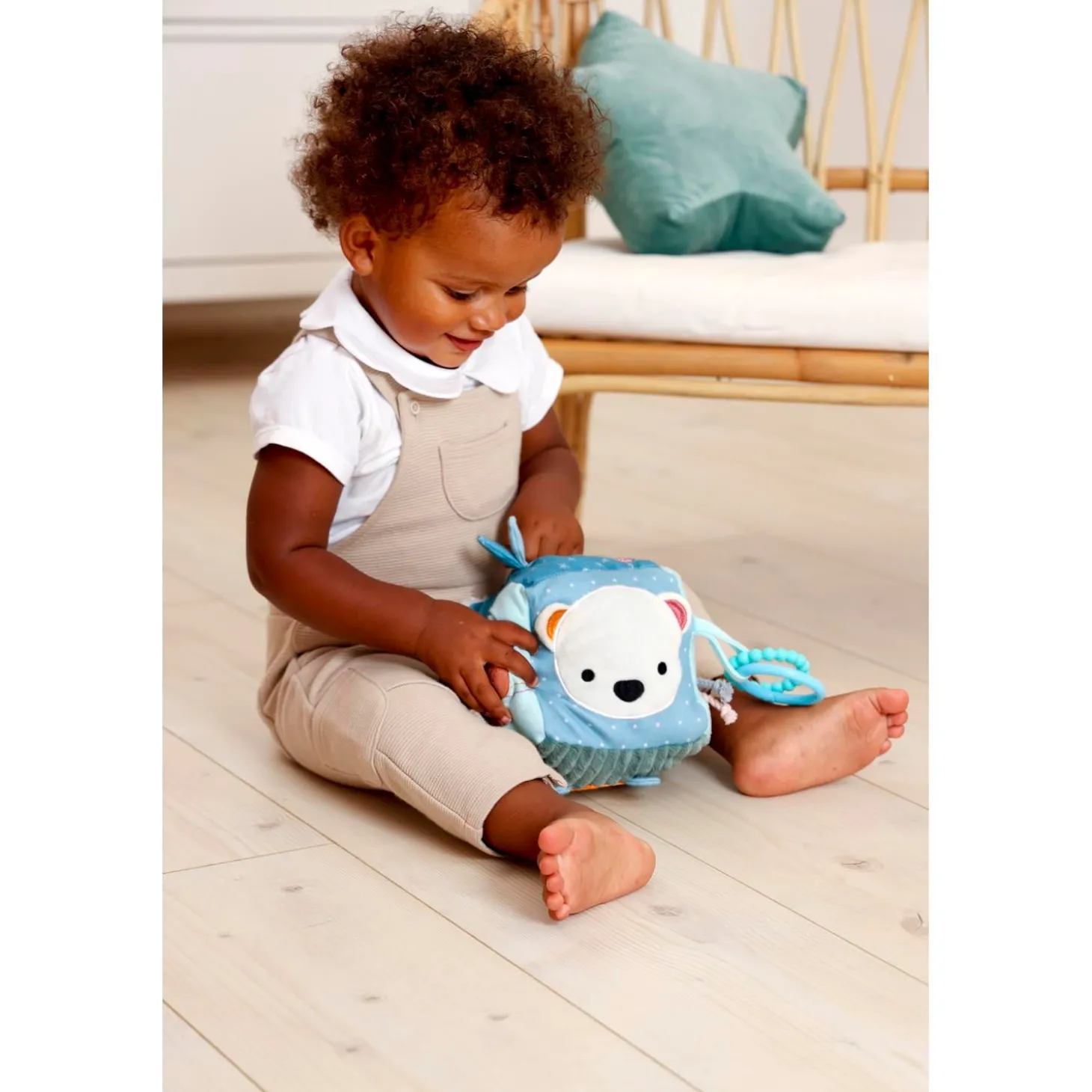 Little big friends Cube d'activités en tissu Océan
