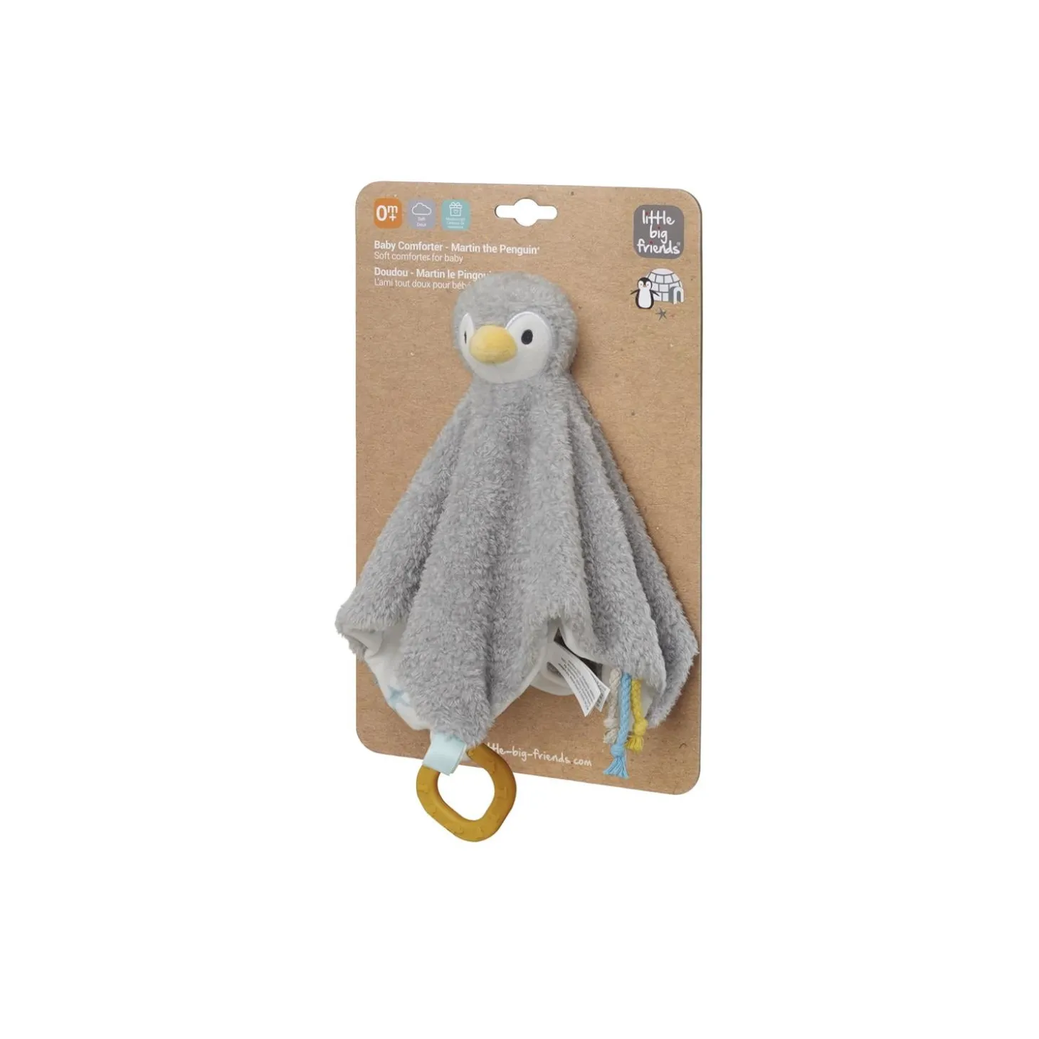 Little big friends Doudou Martin le Pingouin Multicolore