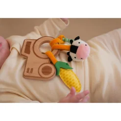 Little big friends Hochet en bois Ferme