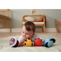 Little big friends                    Set de 4 balles doudous dino Les Dooballs    Multicolore