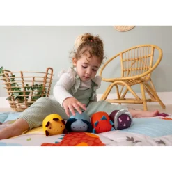 Little big friends                    Set de 4 balles doudous dino Les Dooballs    Multicolore