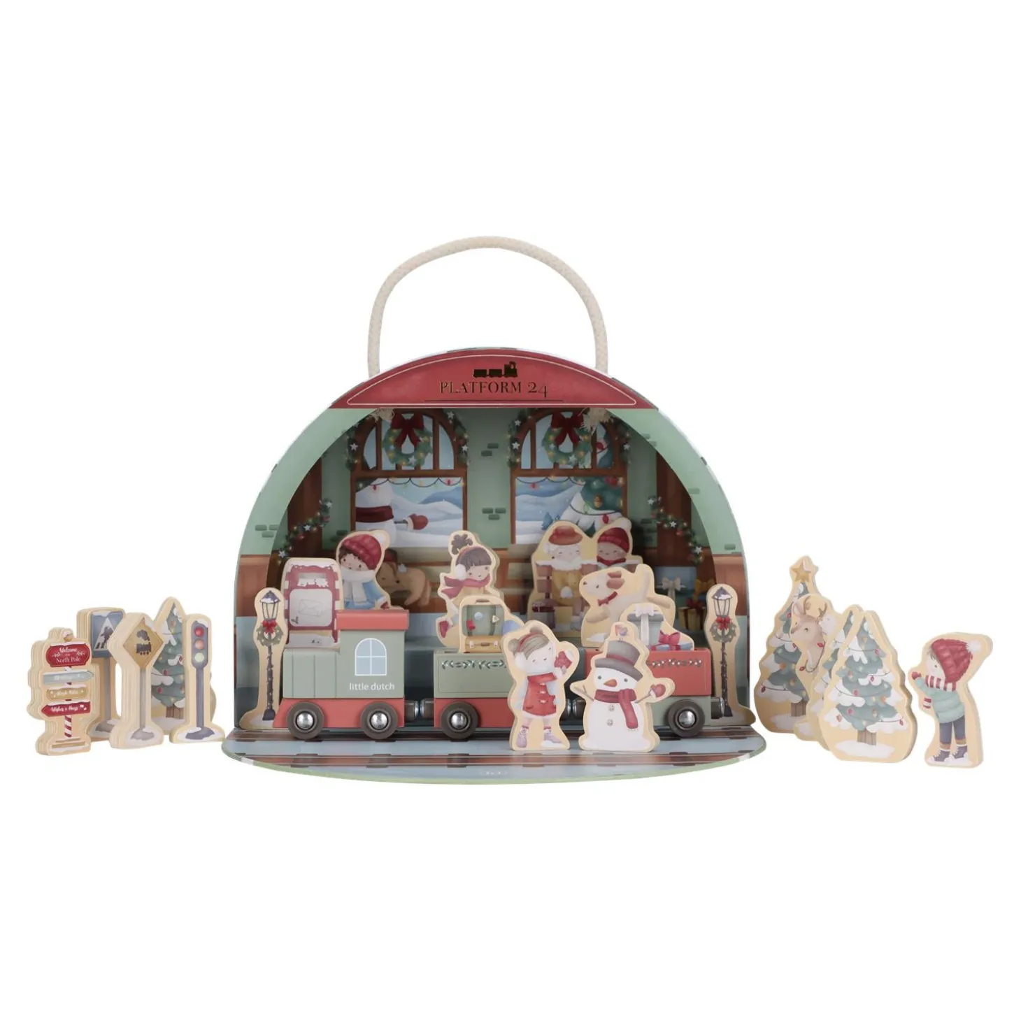 Little Dutch Calendrier de l'avent avec circuit de train FSC Multicolore