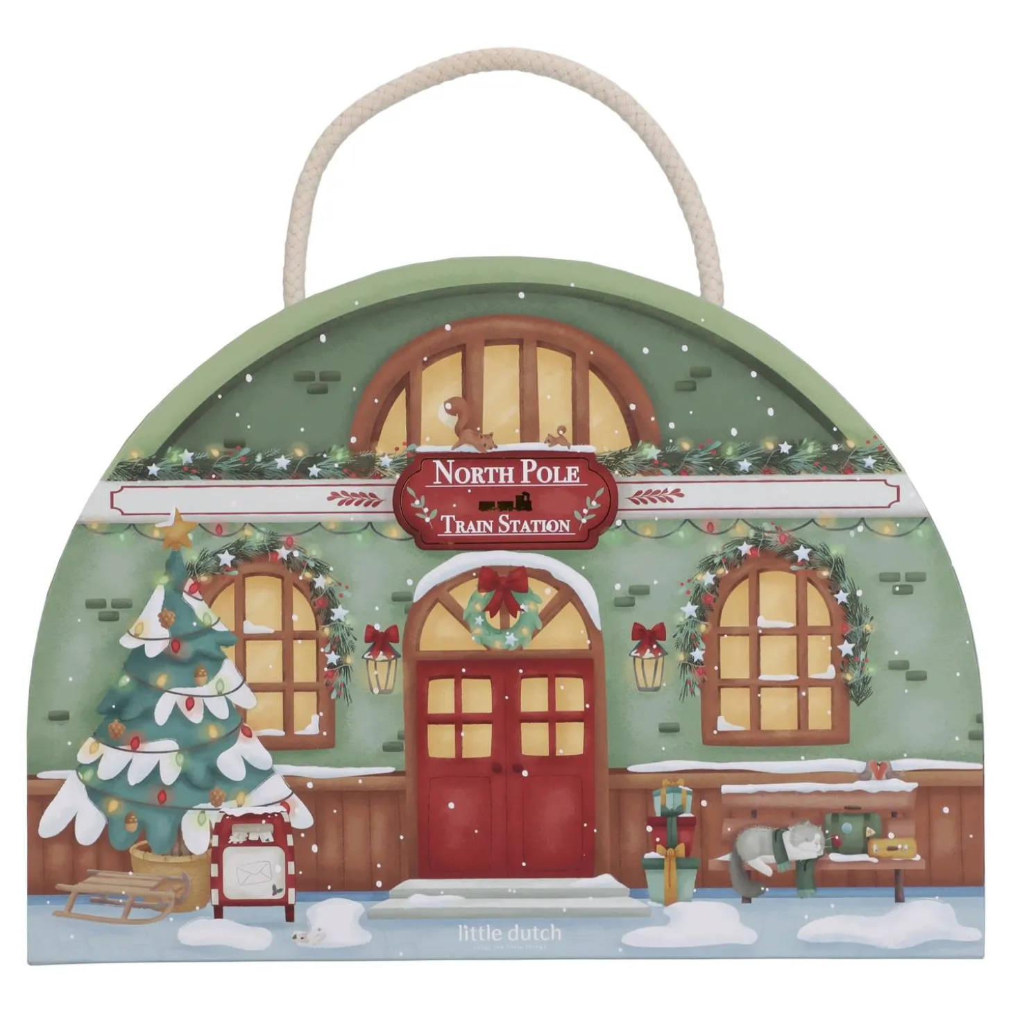 Little Dutch Calendrier de l'avent avec circuit de train FSC Multicolore