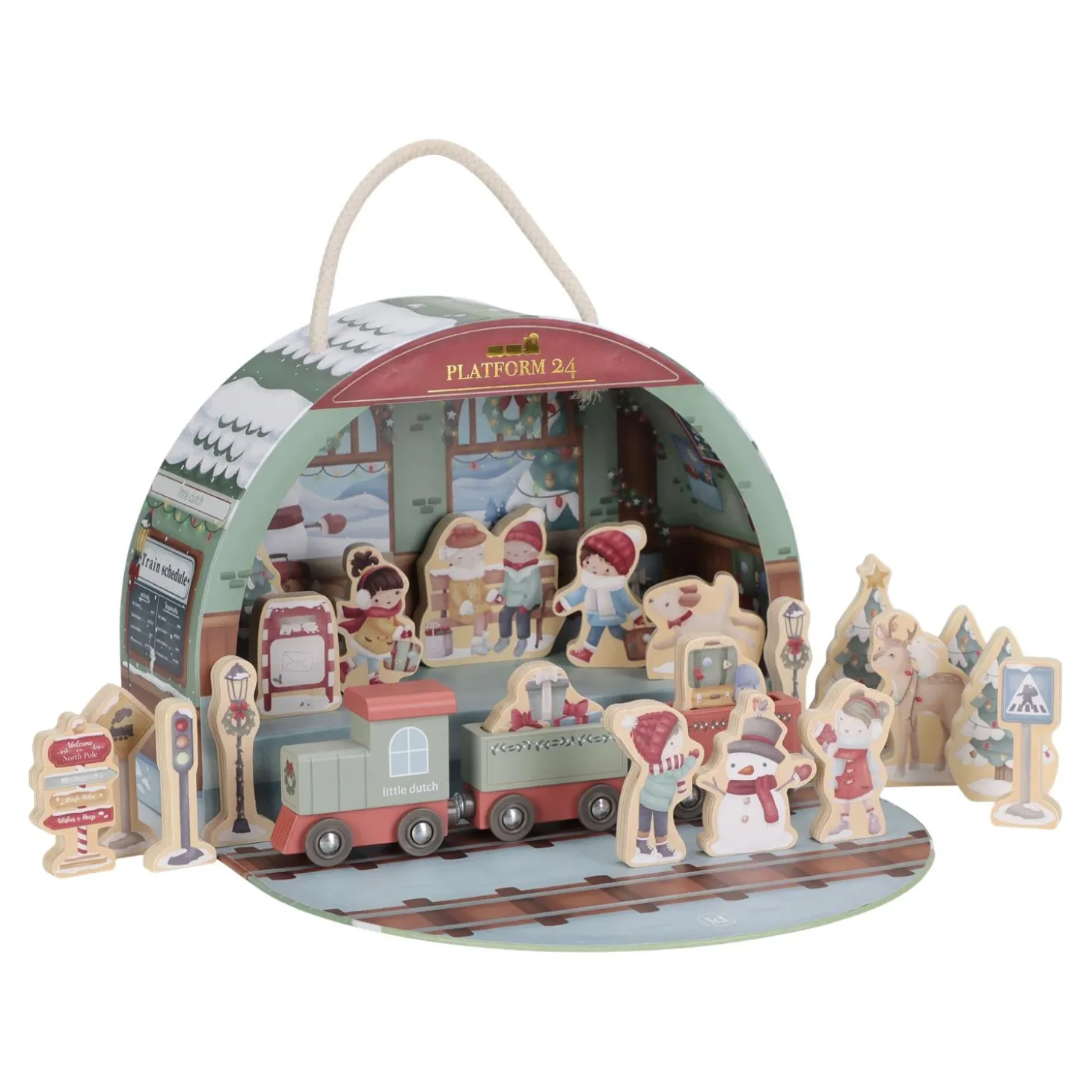 Little Dutch Calendrier de l'avent avec circuit de train FSC Multicolore