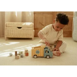 Little Dutch Camion-benne en bois FSC Multicolore