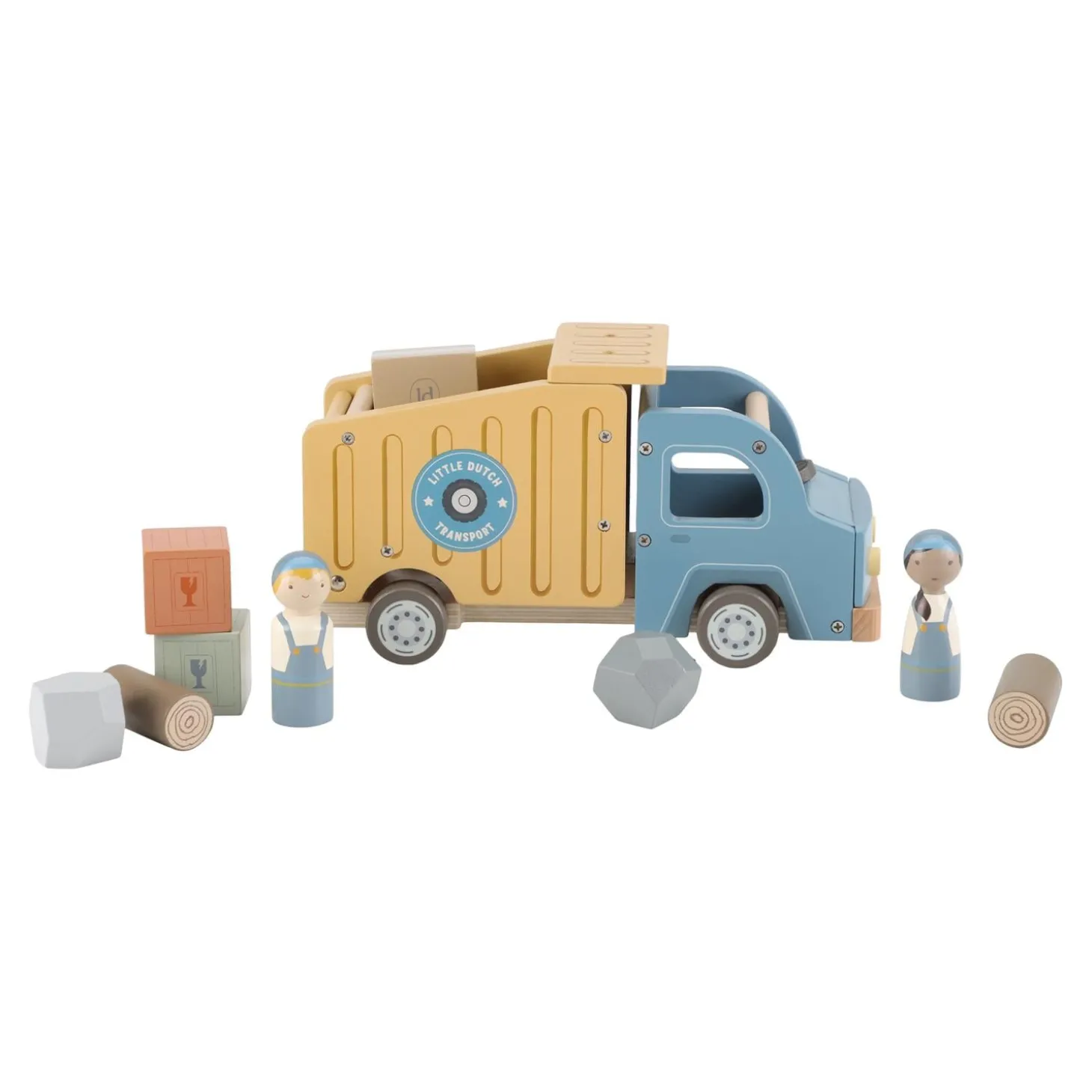 Little Dutch Camion-benne en bois FSC Multicolore