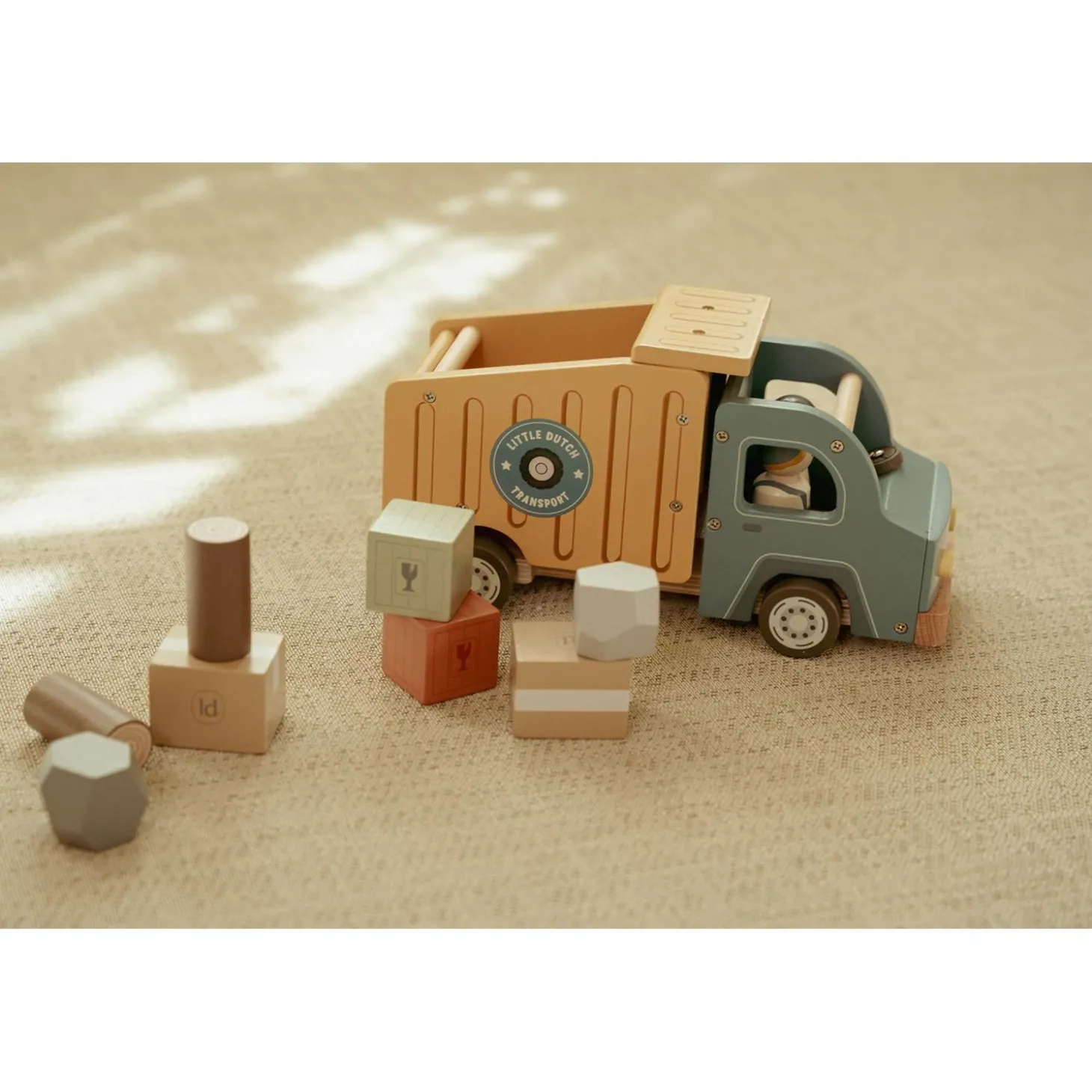 Little Dutch Camion-benne en bois FSC Multicolore