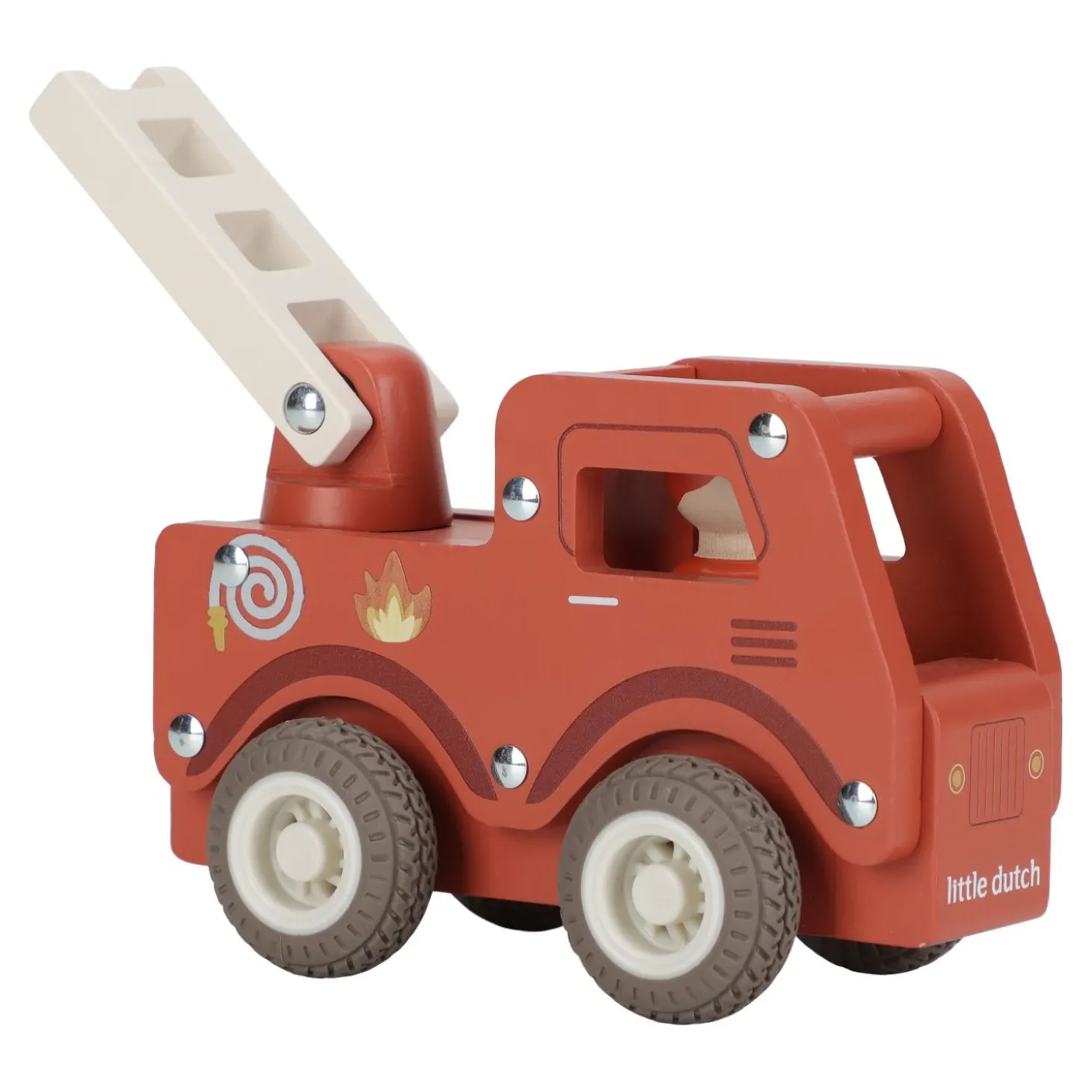 Little Dutch Camion de pompiers 1er âge en bois FSC Multicolore