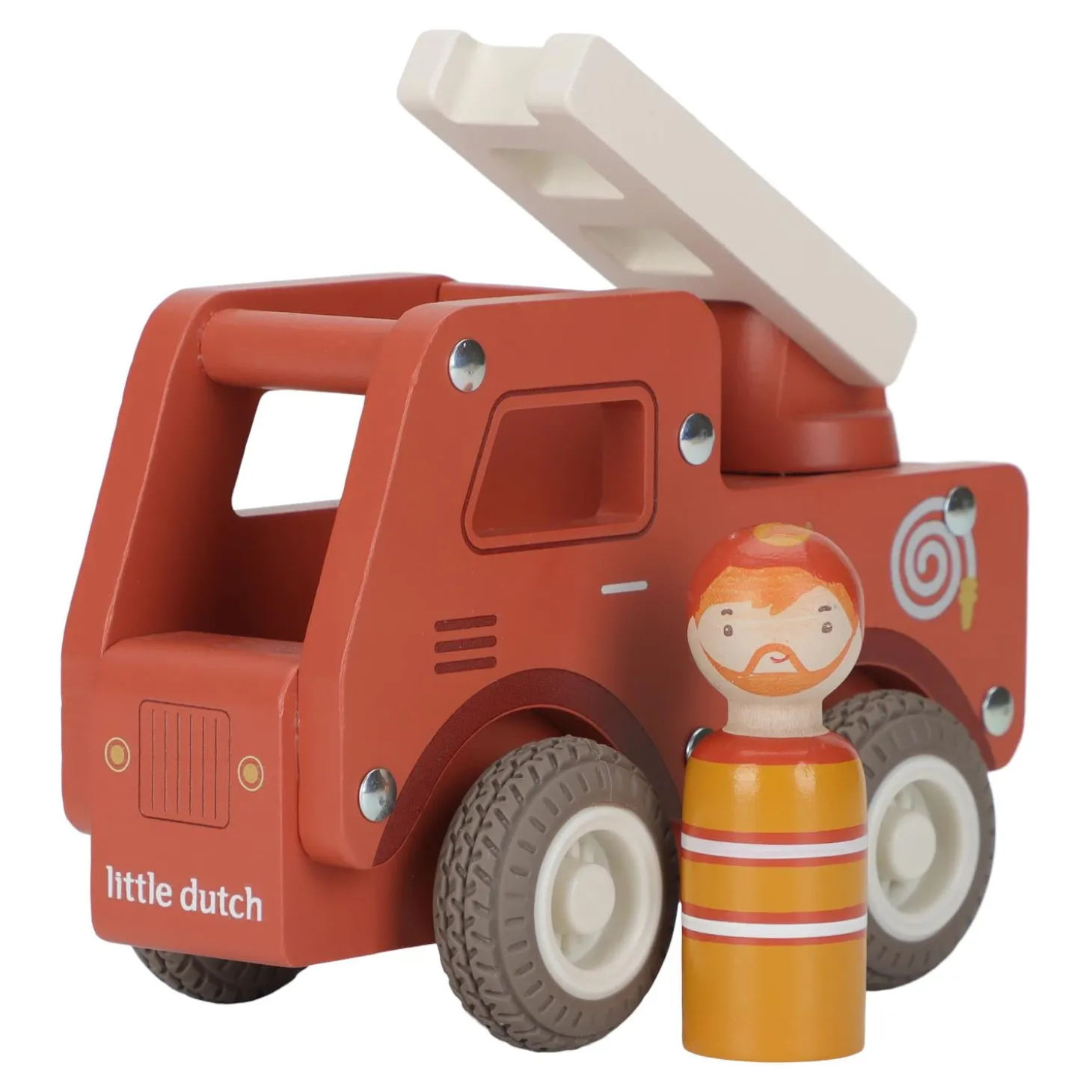 Little Dutch Camion de pompiers 1er âge en bois FSC Multicolore