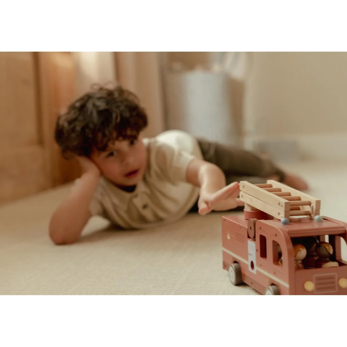 Little Dutch Camion de pompiers et accessoires en bois FSC Multicolore