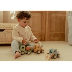 Little Dutch Camion grue en bois FSC Multicolore