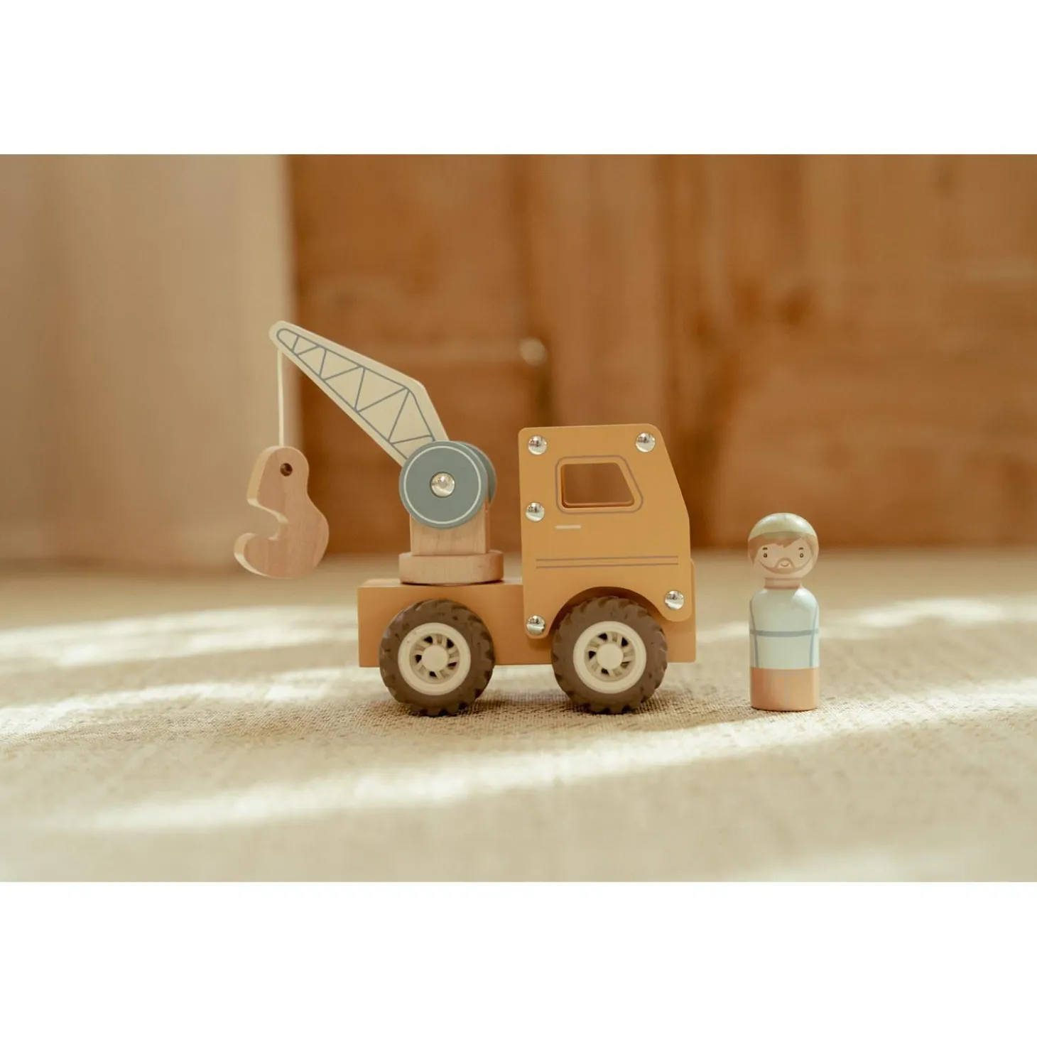Little Dutch Camion grue en bois FSC Multicolore