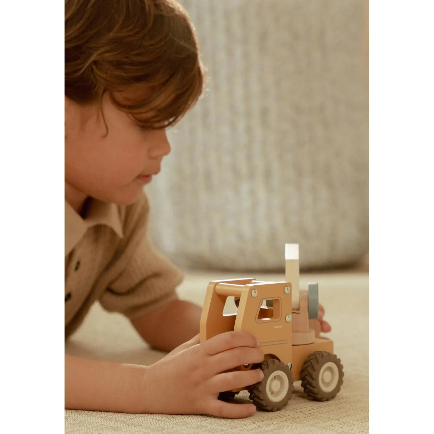 Little Dutch Camion grue en bois FSC Multicolore