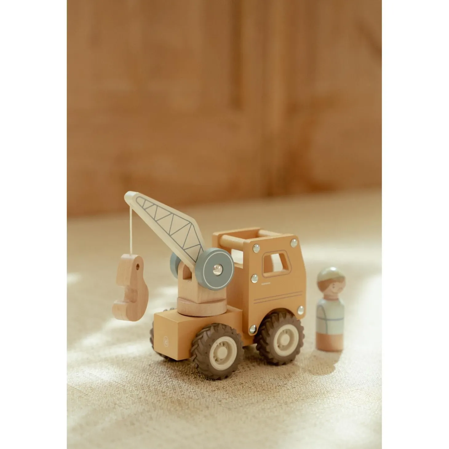 Little Dutch Camion grue en bois FSC Multicolore