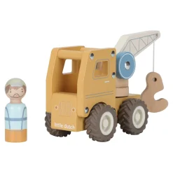 Little Dutch Camion grue en bois FSC Multicolore