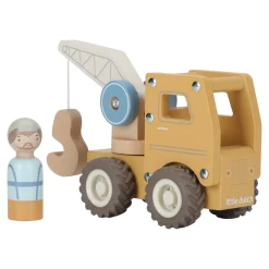 Little Dutch Camion grue en bois FSC Multicolore