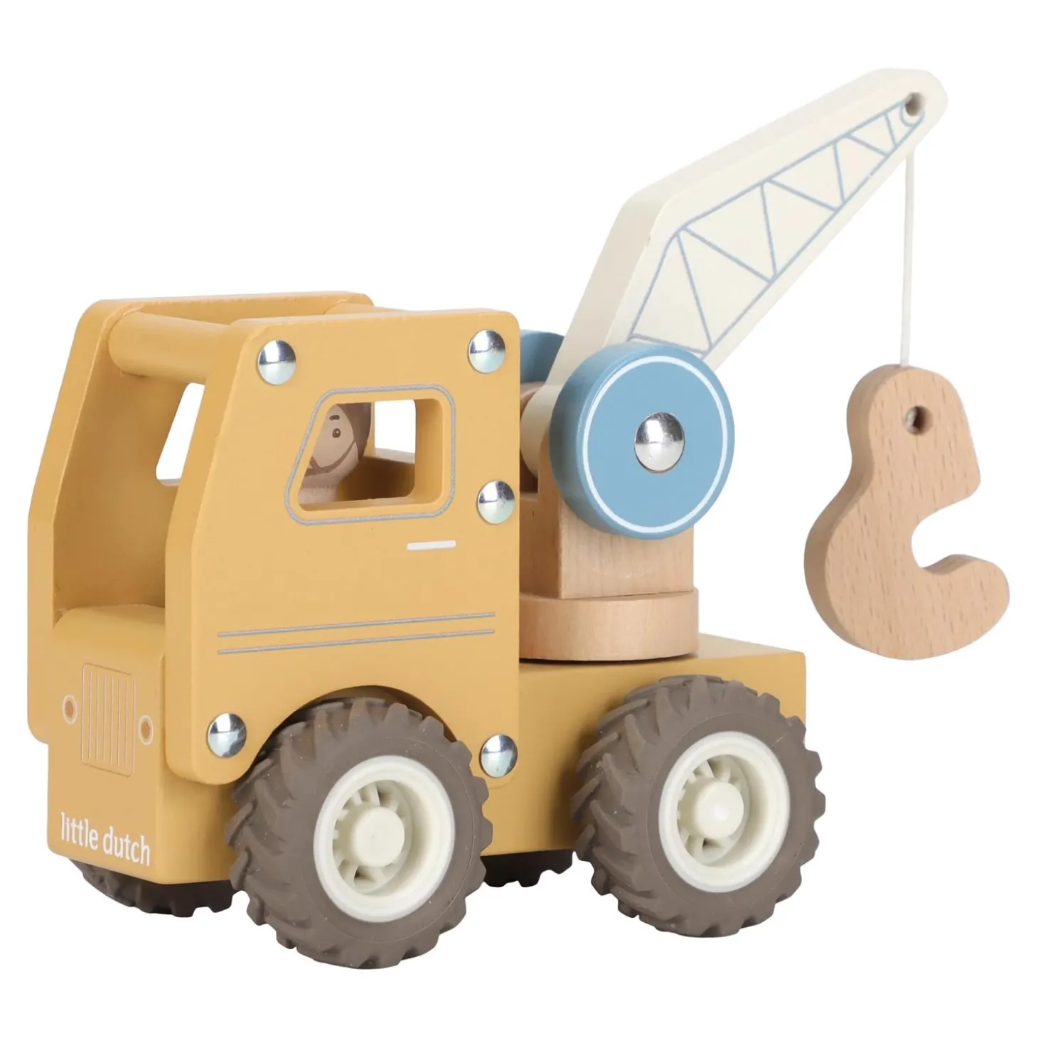 Little Dutch Camion grue en bois FSC Multicolore