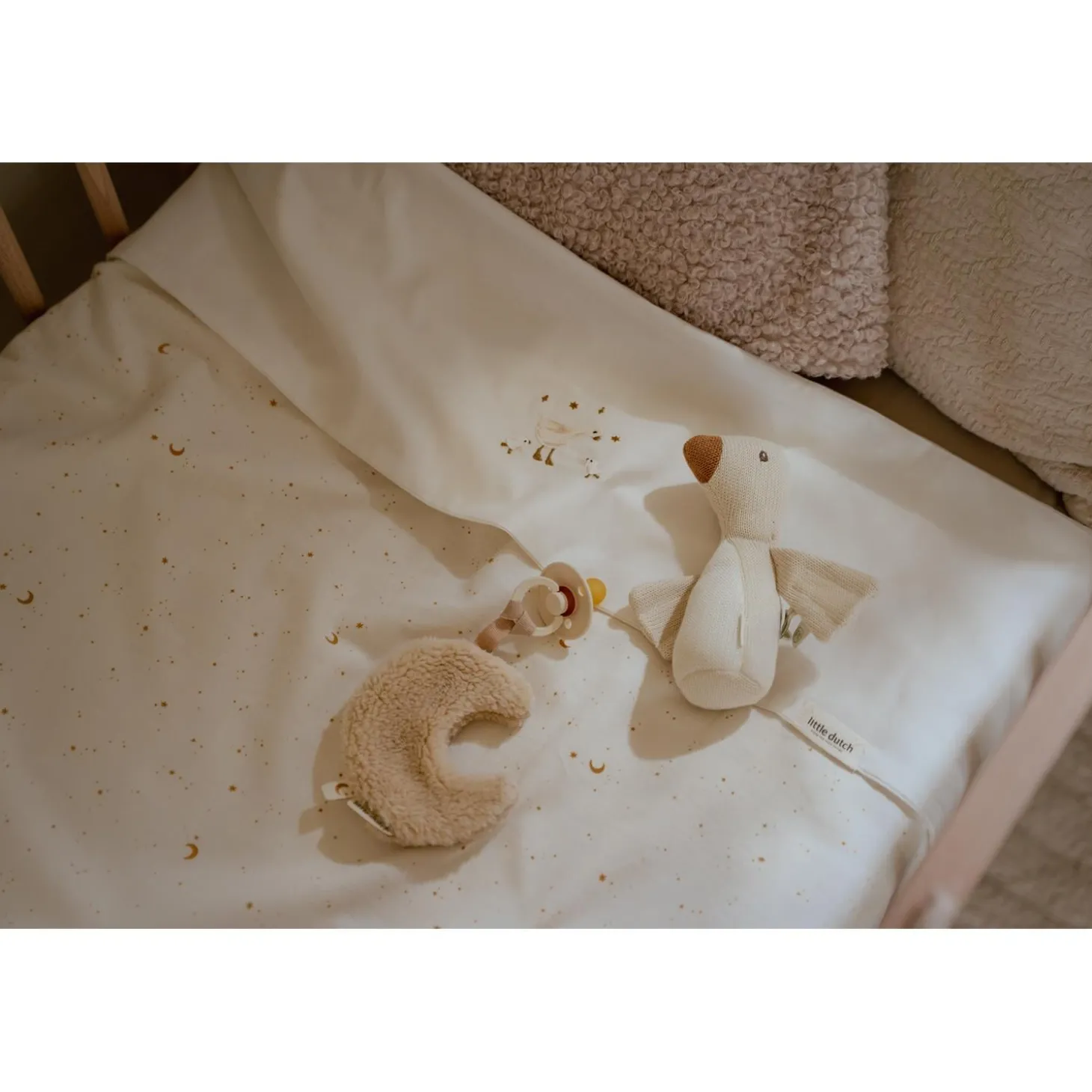 Little Dutch Doudou attache-tétine Lune Pure Soft White