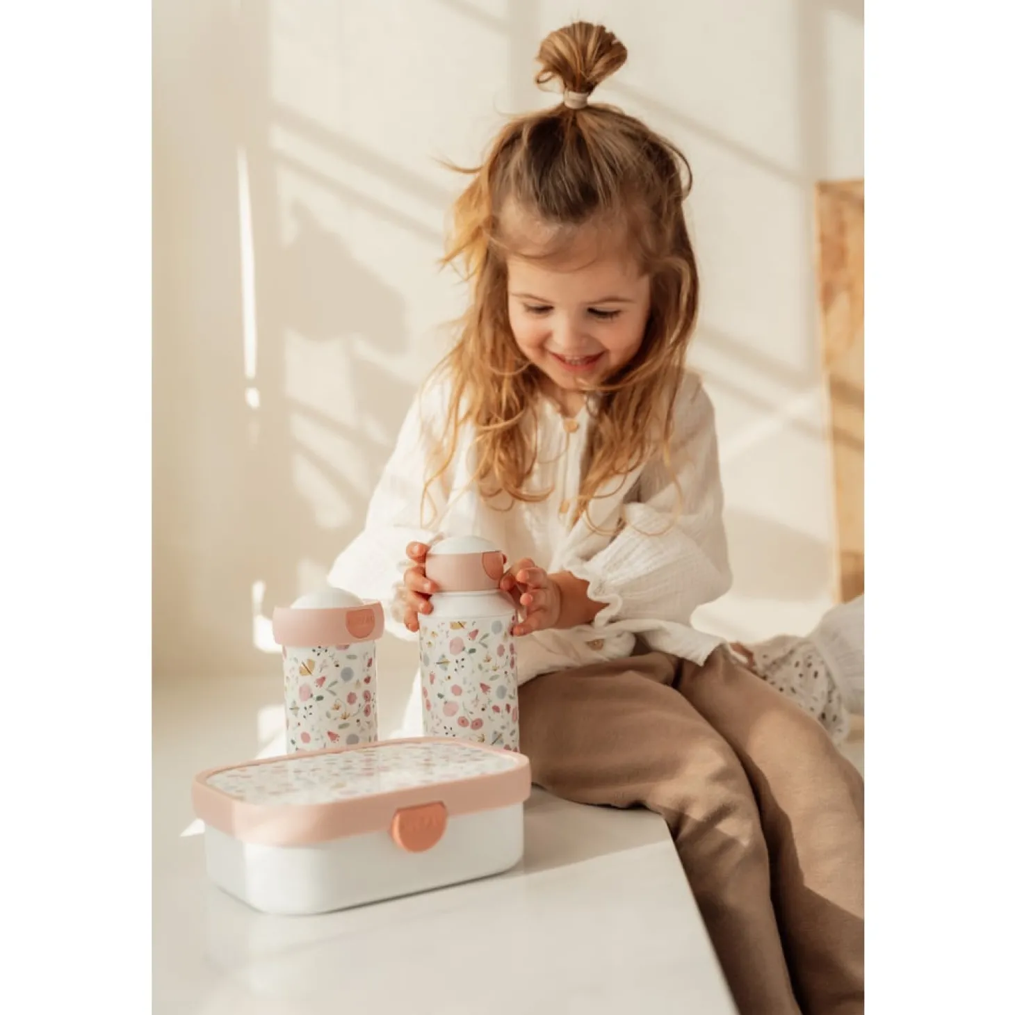 Little Dutch Gourde campus - Flowers & Butterflies Rose 300 ml