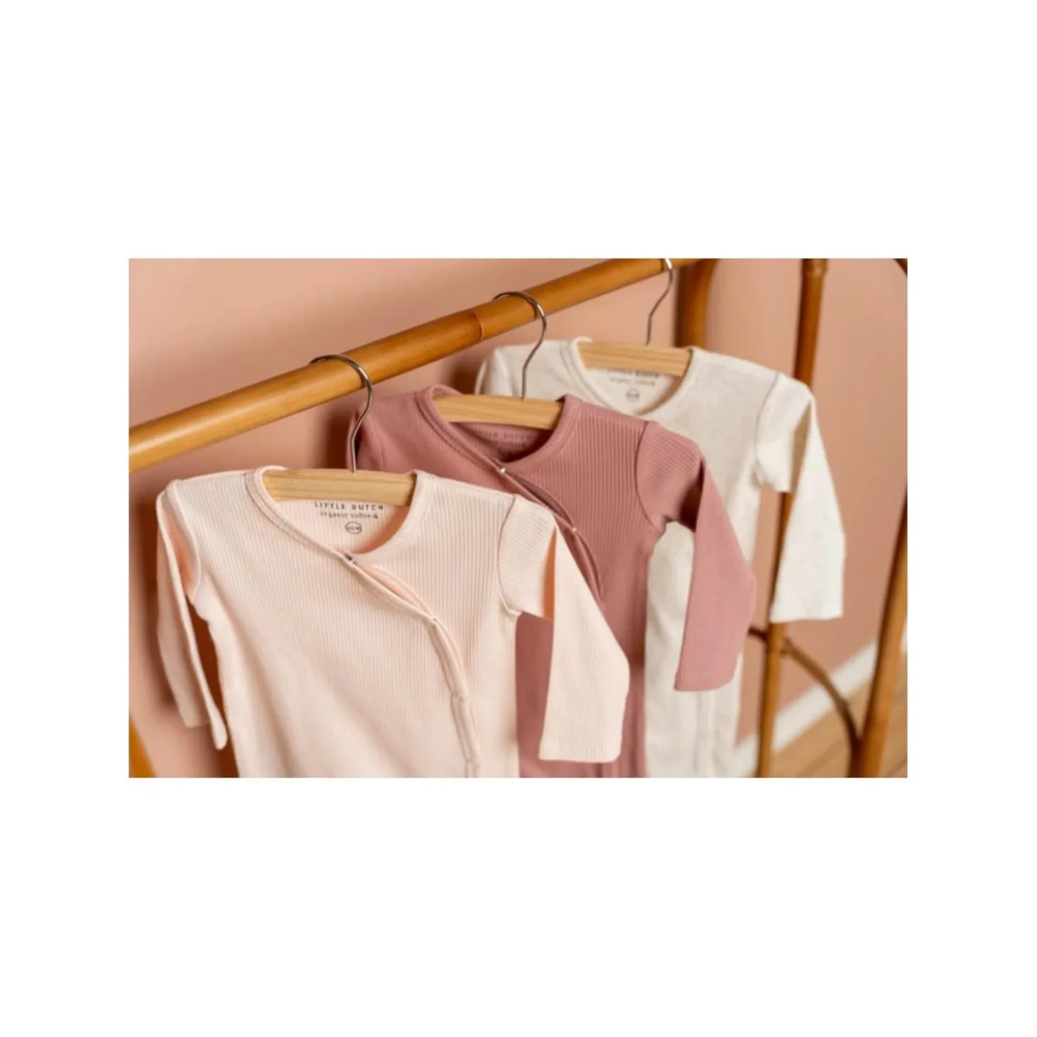 Little Dutch Grenouillère wrap rib pink 18-24 mois