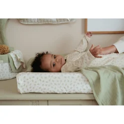Little Dutch Housse pour matelas à langer en gaze de coton Fairy Flowers brodé 50x70 cm