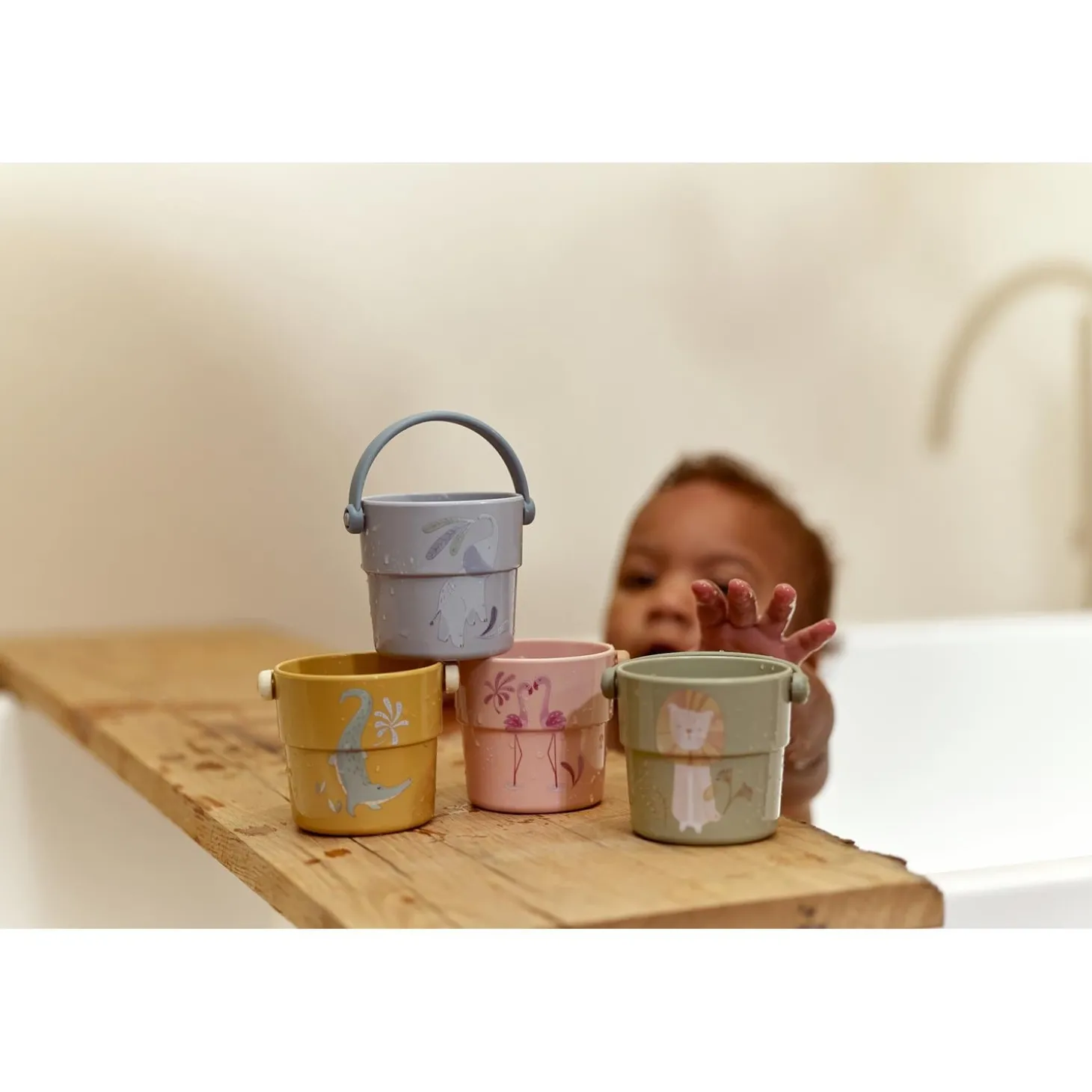 Little Dutch Lot de 4 gobelets de bain Safari Friends