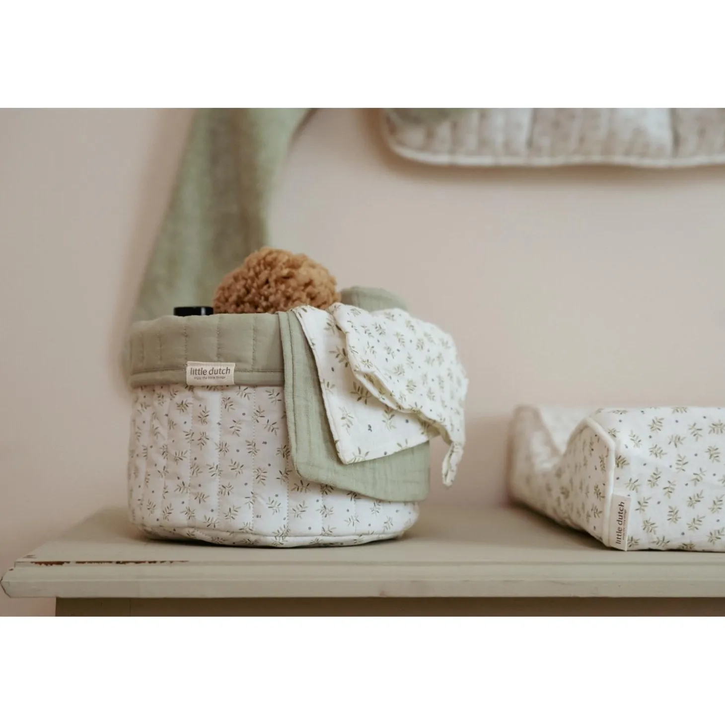 Little Dutch Panier de commode matelassé petit Blueberry Leaves