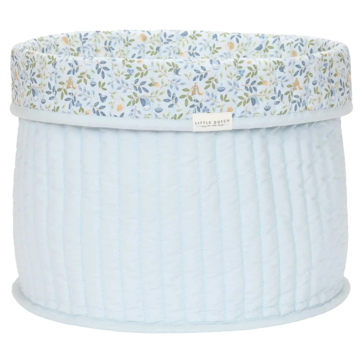 Little Dutch Panier de commode matelassé grand (réversible) Forest Treasures/Denim Blue