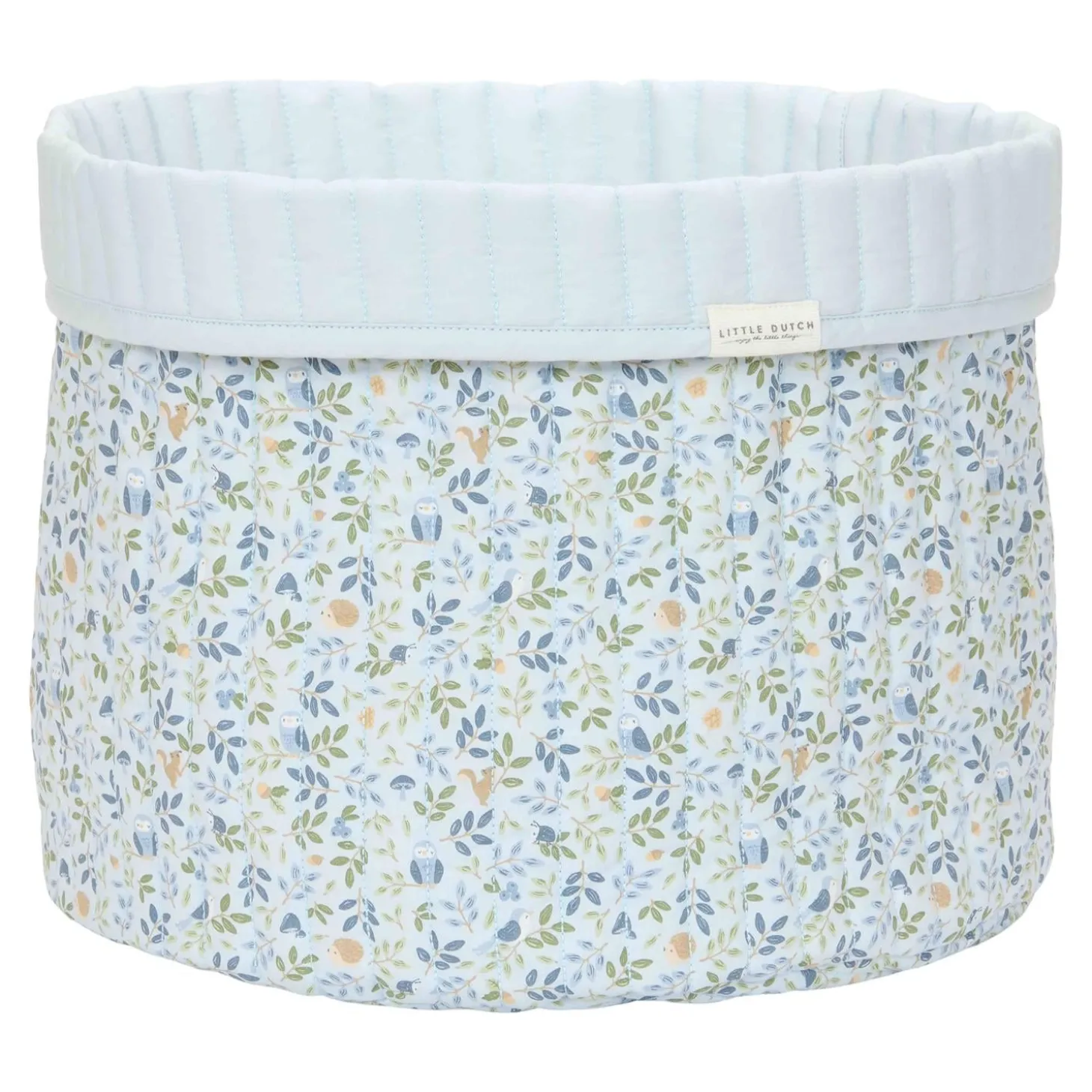 Little Dutch Panier de commode matelassé grand (réversible) Forest Treasures/Denim Blue