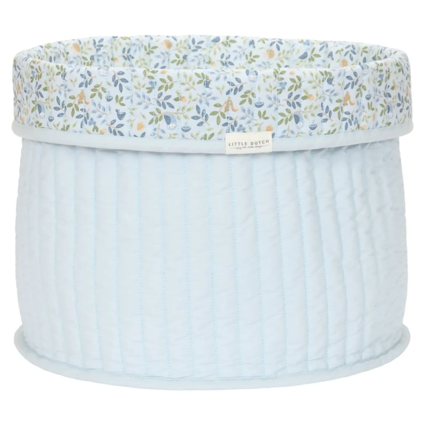 Little Dutch Panier de commode matelassé grand (réversible) Forest Treasures/Denim Blue