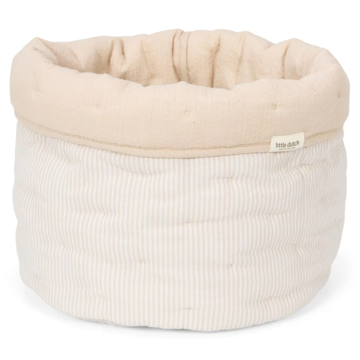 Little Dutch Panier de commode rond grand Pure Soft Beige stripe