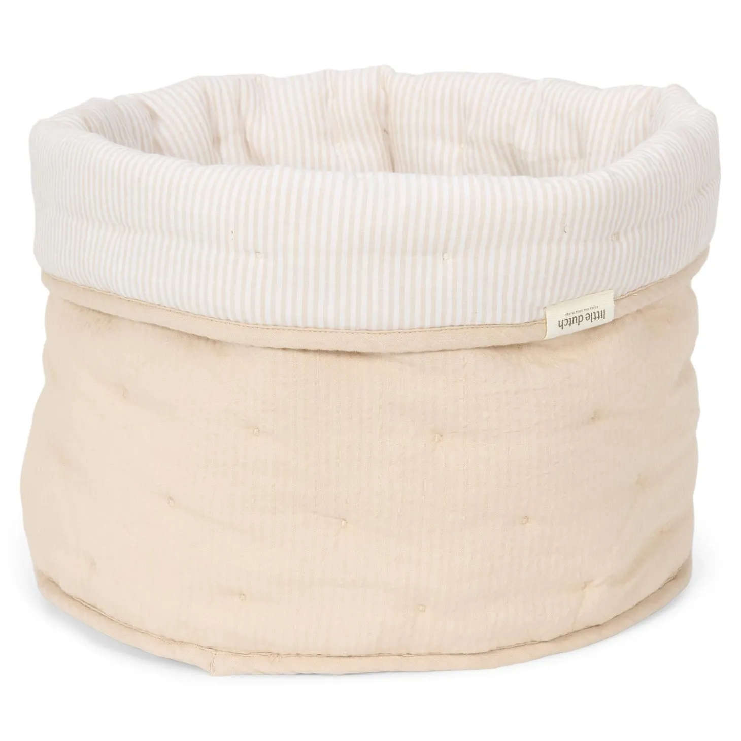 Little Dutch Panier de commode rond grand Pure Soft Beige stripe