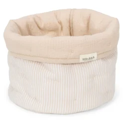 Little Dutch Panier de commode rond petit Pure Soft Beige stripe