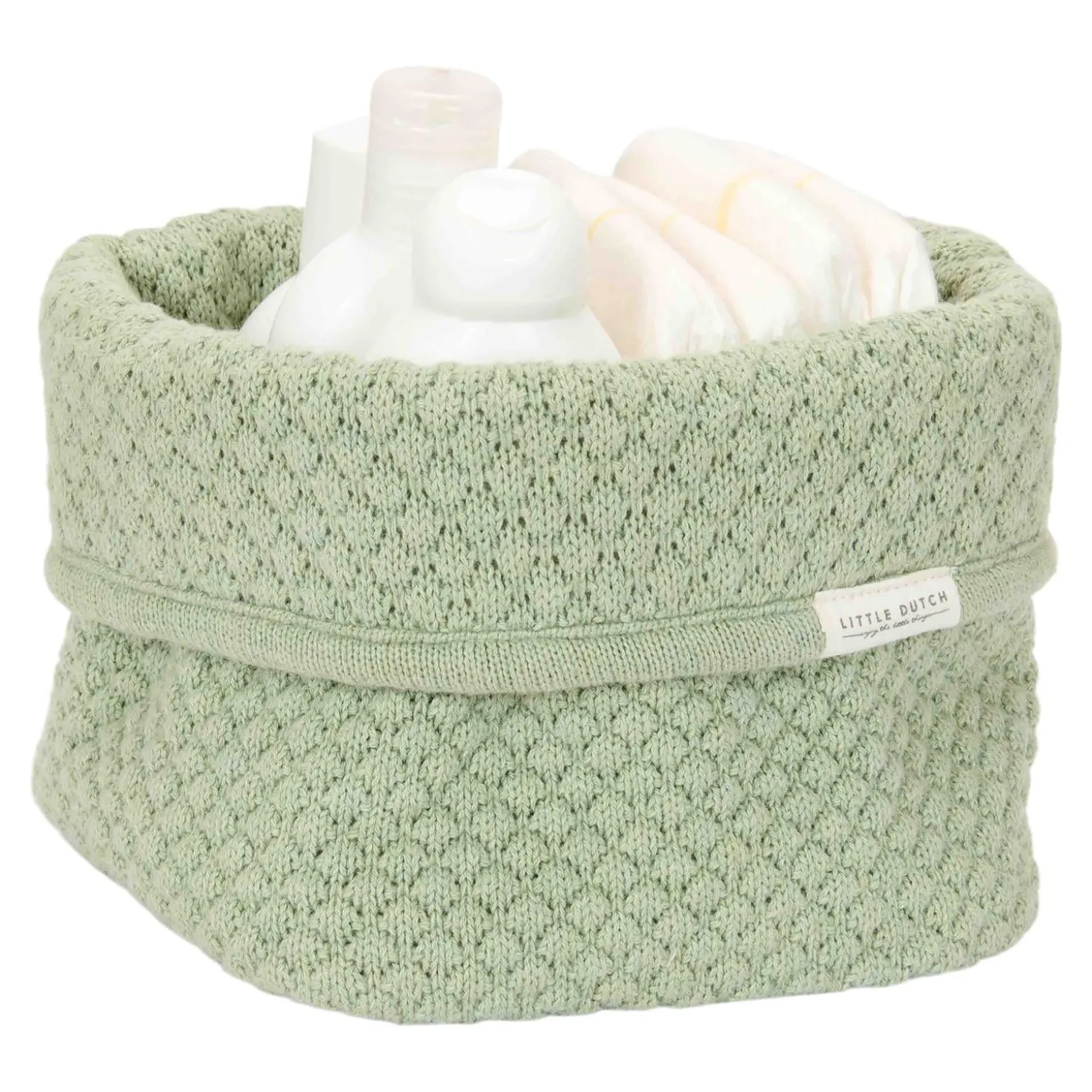 Little Dutch Panier de commode tricoté petit Pure Sage