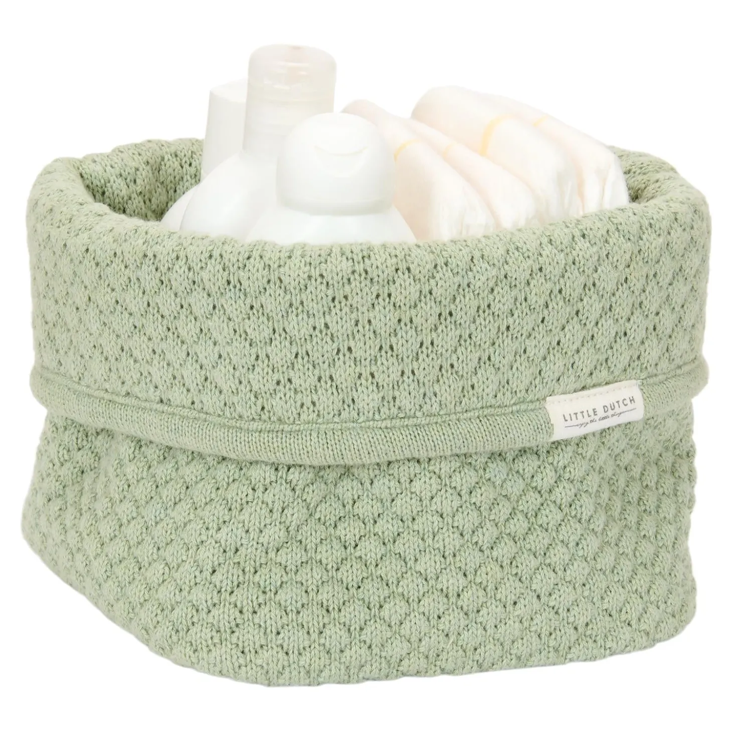 Little Dutch Panier de commode tricoté petit Pure Sage