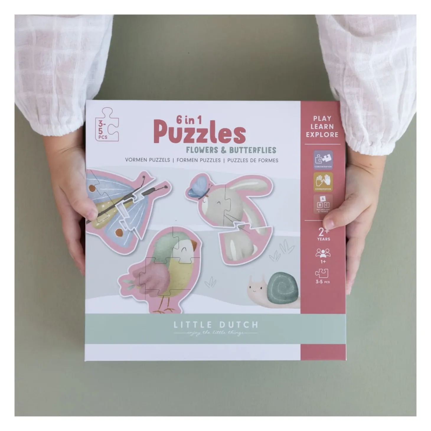 Little Dutch Puzzle 6 en 1 en bois Flowers & Butterflies