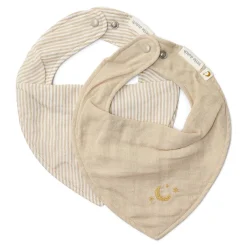 Little Dutch Set de 2 bavoirs bandana Pure Soft Beige