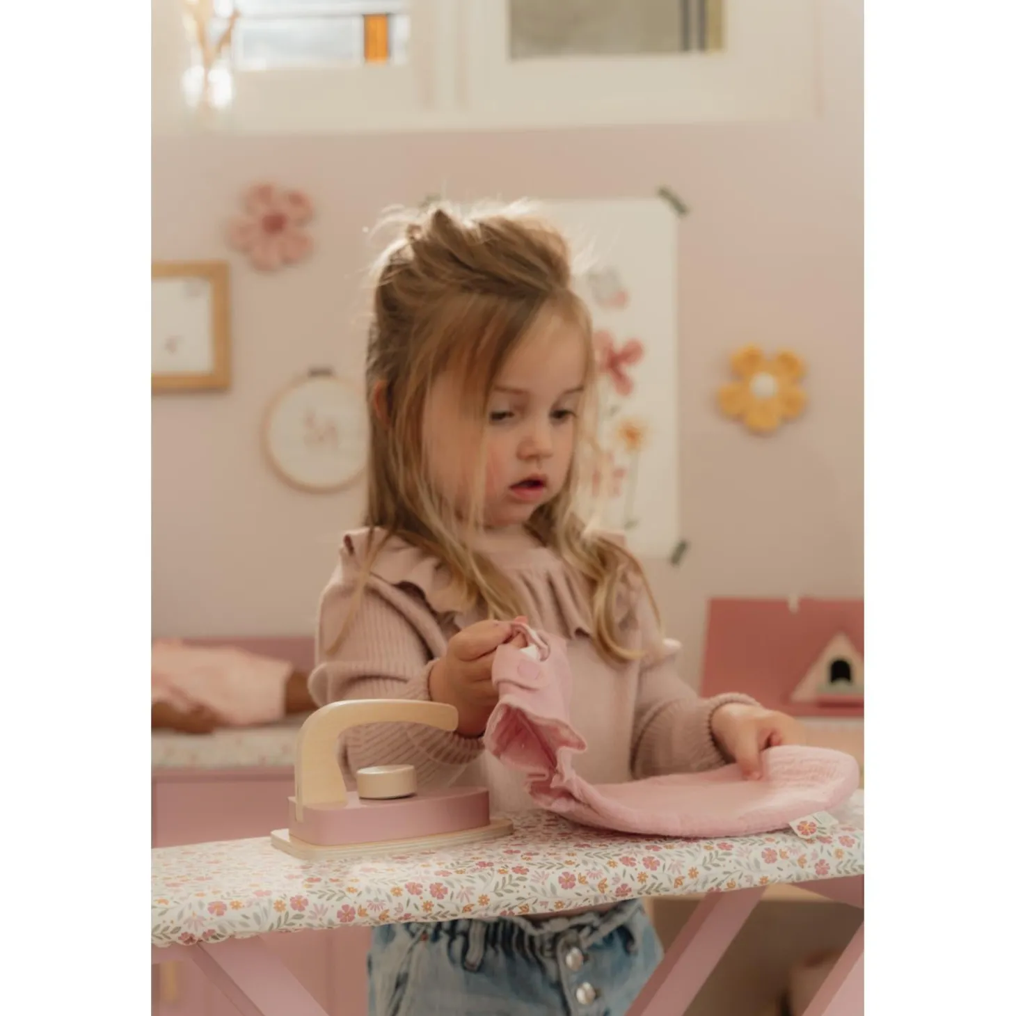 Little Dutch Table de repassage en bois FSC Rose