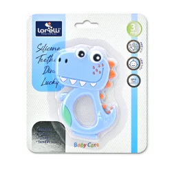 Lorelli Anneau de dentition en silicone Dino Lucky Bleu