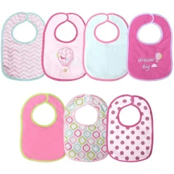 Lorelli                    Lot de 7 bavoirs avec velcro    Fille Multicolore